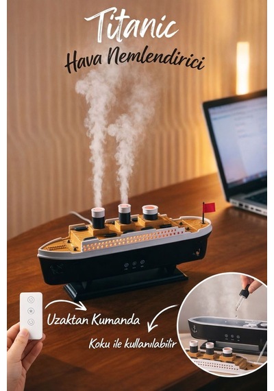 Buharlı Titanik/vapur/gemi Hava Nemlendirici Buhar Makinesi Kokulu Aromaterapi Difüzörü Işıklı