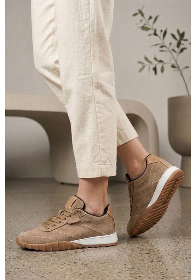 Tw Tonny White Newyork-048 Deri Spor Yürüyüş Günlük Sneaker Ayakkabı Vizon
