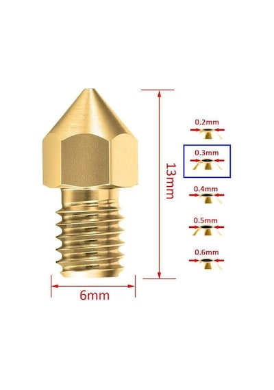 3d Yazıcı-printer Mk8 0.3mm Pirinç Nozzle
