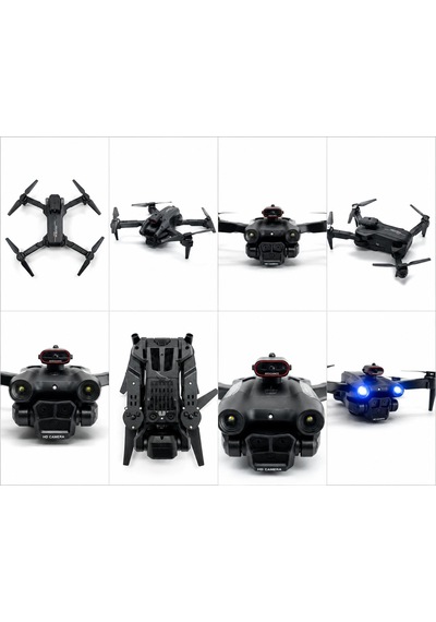 C12s Pro Dron Engelden Kaçınma Hd Kamera Optik Akış Katlanabilir Çift Elektirikli Kamera 360 Derece Dönüş Wifi Cam Kontrol Fpv Kamera Led Işıklı
