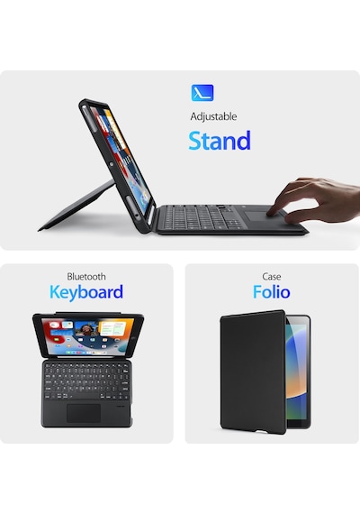iPad Uyumlu Air 10,5 İnç Bluetooth Klavyeler Manyetik Ayrılabilir Tablet Standı Kılıf