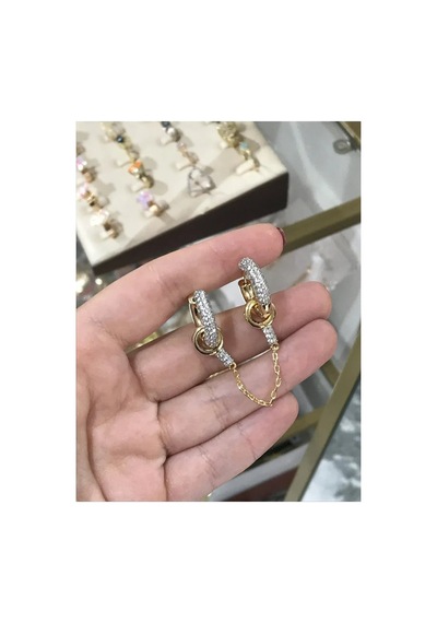 Tasarım Zincir Model Küpe Çok Renkli