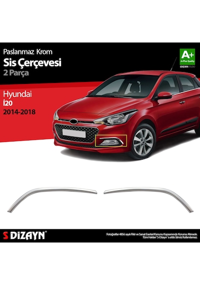 S-Dizayn Hyundai İ20 Krom Sis Farı Çerçevesi 2 Prç. 2014-2018