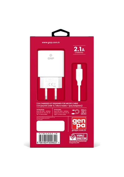 GNP 2.1 Mah Micro USB Kablo Ve Şarj Cihazı