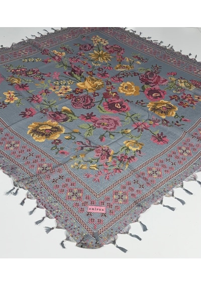Sökme Boncuklu Tülbent 06358 Koyu Gri