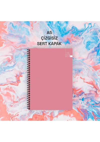 A5 Çizgisiz 96 Sayfa 60 Gr Beyaz Kağıt Sert Karton Kapak Telli Defter The Notebook Turuncu