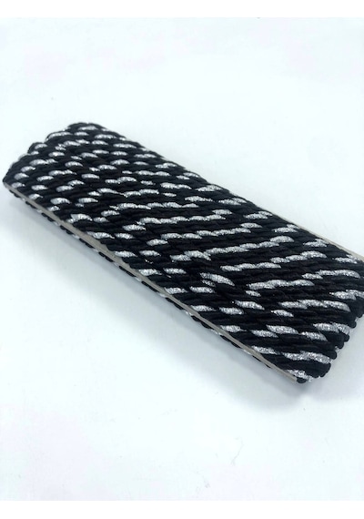 FdayAksesuar Siyah Gümüş Kordon 4 mm 1 Top 10 metre FRDY26807
