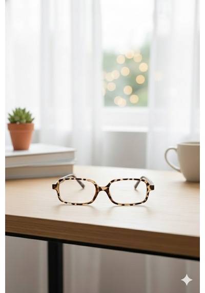 Glamy Kare Model Optik Uyumlu Mavi Işık Korumalı Gözlük Modern Çerçeveli Trend Şık Ve Modern Leopar