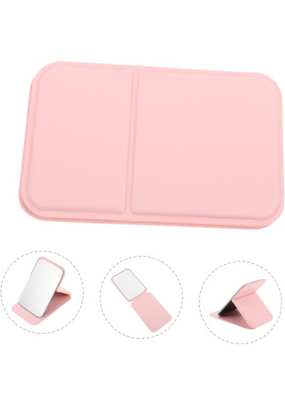 Hpytech Taşınabilir Katlanabilir Masaüstü Mini Makyaj Aynası Pembe