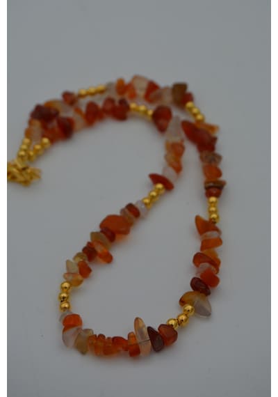 Stoneage Yemen Akiği Doğaltaşli  Kolye Bronz