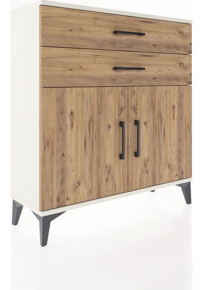 Arges Şifonyer Tek Raflı 2 Çekmeceli 2 Kapaklı 88x30x96 Aytaşı-çam Aytası