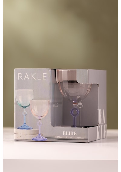 Rakle Elite 4'lü Su Kadehi Seti Mor 270 Cc Renkli