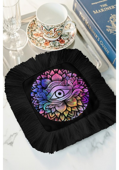 Spiritüel Lotus Göz Saçaklı Dekoratif Kumaş Peçete - Etnik Enerjik Siyah Bardak Altlığı Mendil Soft Ayışığı Şampanya Spiritüel Lotus Göz Saçaklı Dekoratif Kumaş Peçete - Etnik Enerjik Siyah Bardak Altlığı Mendil Soft Ayışığı Şampanya