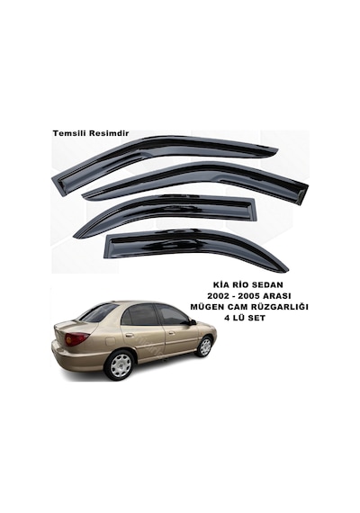 Kia Rio Sedan Mügen Cam Rüzgarlığı 2002-2005 Arası 4 Lü Set-caraks
