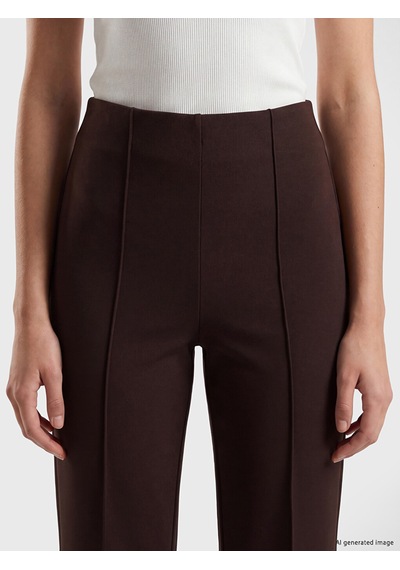 Lcw Modest Kahverengi Dar Fit İspanyol Paça Kadın Pantolon