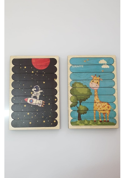 Montessori Ahşap 3d Çift Taraflı Şerit Yapboz