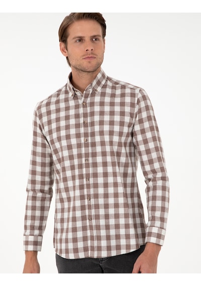 Pierre Cardin Erkek Kahverengi Gömlek Desenli 50298846-vr029 Kahverengi