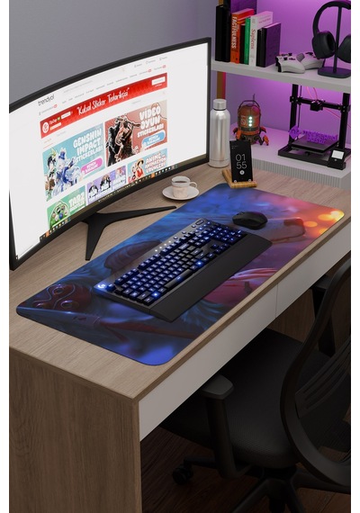 Mononoke Hime Anime V5 - 90x40 Xxl Gaming Kauçuk Kaymaz Taban Mouse Pad Fare Altlığı