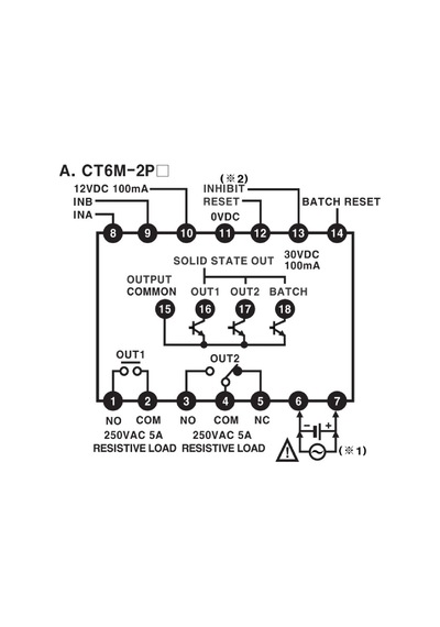 Autonics Ct6m-2p4 ,72x72mm 110v..220vac Kontak-2a 6-hane Sayıcı/zaman Röle