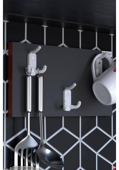 Geyik 9 Kancalı Mutfak Askısı 3'lü Set 41,4x19 Cm - Şık Tasarım, Çok Amaçlı Düzenleyici Ve Yer Tasarrufu Gri Geyik 9 Kancalı Mutfak Askısı 3'lü Set 41,4x19 Cm - Şık Tasarım, Çok Amaçlı Düzenleyici Ve Yer Tasarrufu Gri
