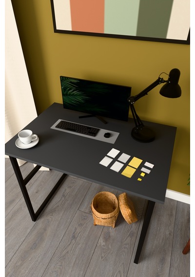 Modern Metal Ders Çalışma Masası %100 Mdf Bilgisayar Masası Metalçm02 Antrasit