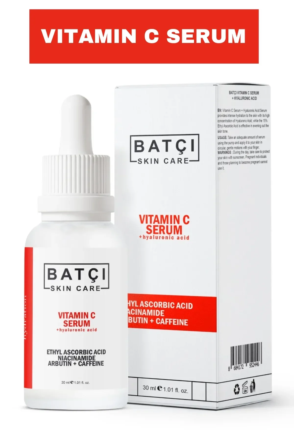 C Vitamini, Arbutin, Kafein Ve Niacinamide İçeren Aydınlatıcı & Canlandırıcı Serum 30 Ml
