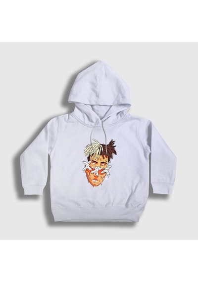 Presmono Unisex Çocuk Melting Xxxtentacion Kapüşonlu Sweatshirt Beyaz