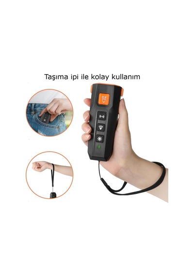 Slu07 Köpek Kovucu 3 Ultrasonik Vericili Flaşörlü Şarjlı 4 Modlu Köpek Savar Değişken Frekans L