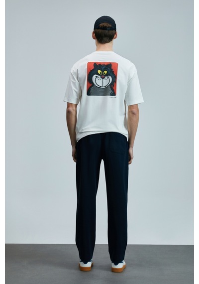 Lufian Nımbus Modern Grafik T- Shirt Kırık Beyaz Kırık Beyaz 111020251100510 KIRIK BEYAZ