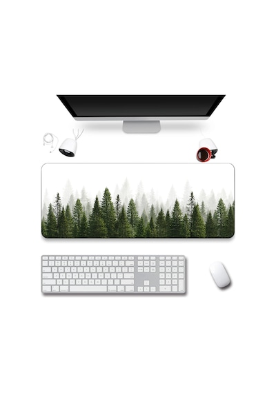 Sonictouch Klavye Mousepad 40x90cm Dikişsiz Pürüzsüz Sıvı Geçirmez Kaymaz Taban Sisli Çamlar