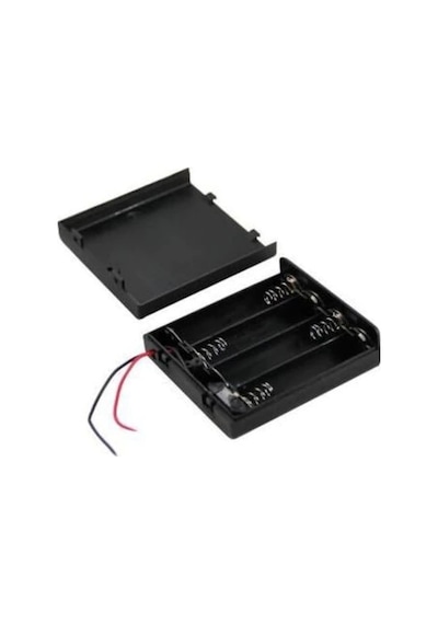 Buhara Elektronik 4 Lü Kalem Pil Yuvası 4 Lü Kapaklı Sviçli Pil Y