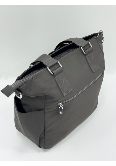 Sanmorris Ss 4003 Kadın Çok Gözlü Kullanışlı Suya Dayanıklı Paraşüt Kumaş Çapraz Askılı El Ve Omuz Çantası Koyu Gri