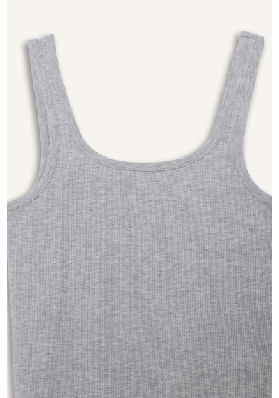 DeFacto Slim Fit Dar Kesim Basic Düz U Yaka Fitilli Kaşkorse Atlet E5540AX25SMGR93