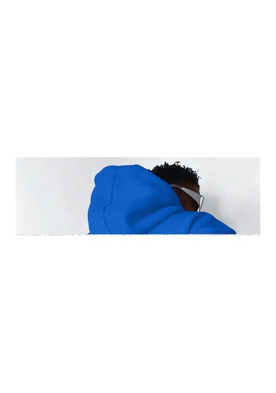 Erkek Baskılı Kapüşonlu Cepli Hoodie 3 İplik Pamuklu Sweatshirt - Saks Misi