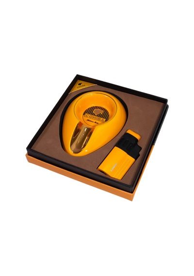 Cohiba 4 Torch Pürmüz Sarı Çakmak Küllük İkili Puro Seti Tr10028