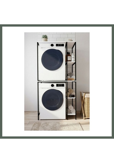 Bezos Çamaşır Makinesi Dolabı Yan Raflı Dolap Metal Banyo Organizer Çok Katlı Düzenleyici 264 Siyah Bzstk