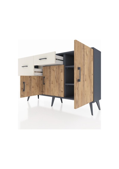 Arges Konsol 3 Raflı 2 Çekmeceli 3 Kapaklı 132x30x83 Antrasit-çam/aytaşı Çam/aytaşı Arges Konsol 3 Raflı 2 Çekmeceli 3 Kapaklı 132x30x83 Antrasit-çam/aytaşı Çam/aytaşı