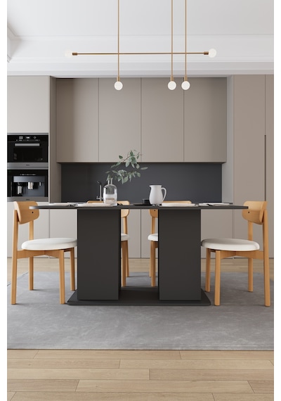 Modern Dolaplı 6 Kişilik Mutfak Yemek Masası Ve Sandalye %100 Mdf Mutfak Yemek Odası Masası Takımı Ymt06 Antrasit Modern Dolaplı 6 Kişilik Mutfak Yemek Masası Ve Sandalye %100 Mdf Mutfak Yemek Odası Masası Takımı Ymt06 Antrasit