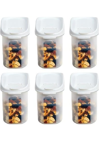 Moonstar Kuru Gıda Bakliyat Saklama Kabı 12 L 6 Lı Set Beyaz-Ma Çok Renkli