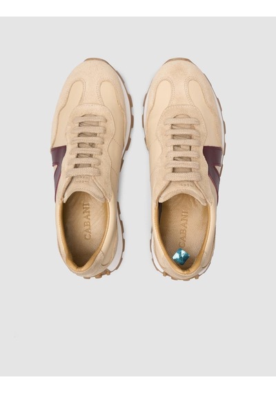 %100 Hakiki Deri Bej Kadın Sneaker Bej