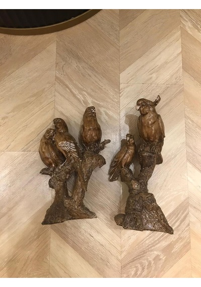 Dal Üzerinde Duran 3 Lü Kuş Polyester Biblo