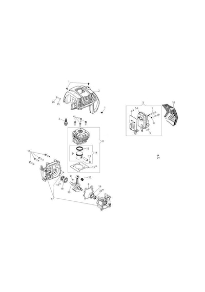Emak 61450001BR Krank - Oleo-Mac BCH40T, BCH40BP, BCH50T, BCH50BP