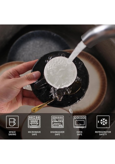 4 Oz Espresso Bardakları, Tabaklar, Kaşıklar Ve Metal Stand, Küçük İstiflenebilir Kahve Fincanları 4'lü Set, Ne Diğer