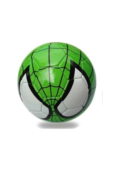 Spiderman - Yeşil - Dikişli Renkli Küçük Futbol Topu