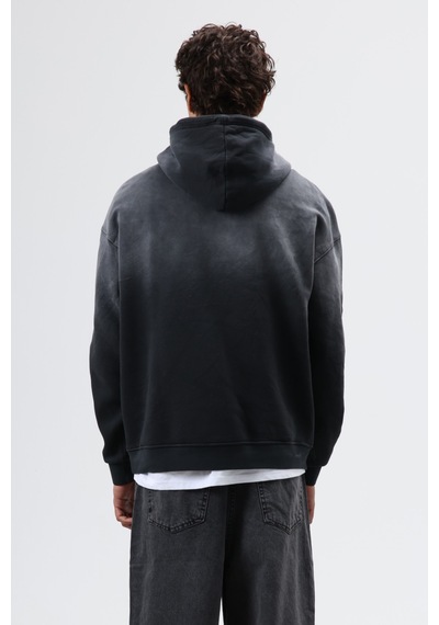 Vamos Oversize Nakış Detaylı Hoodie Siyah