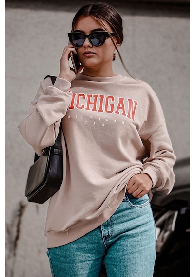 Mad Girls Bej Sweatshirt Mg785 Bej
