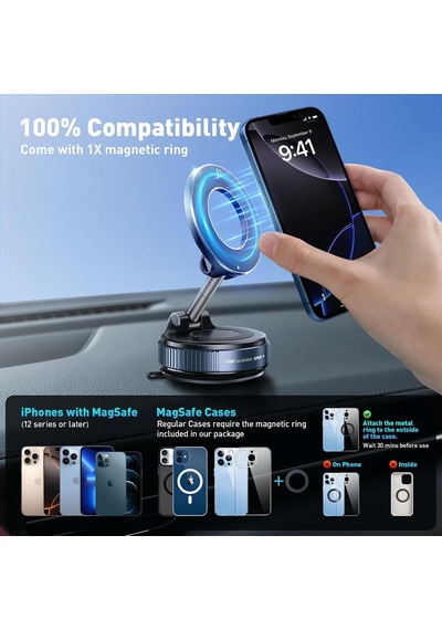 Yükseltilmiş Gevşek Kol Versiyonu Nano Jel Vakumlu Manyetik Araç Telefonu Tutucu Montaj, 360 Ayarlanabilir Vantuz Telefon Tutucuları Aracınız İçin Magsafe Kılıflar Apple Uyumlu iPhone 17-12 100lb Ve 2 Mixed Yükseltilmiş Gevşek Kol Versiyonu Nano Jel Vakumlu Manyetik Araç Telefonu Tutucu Montaj, 360 Ayarlanabilir Vantuz Telefon Tutucuları Aracınız İçin Magsafe Kılıflar Apple Uyumlu iPhone 17-12 100lb Ve 2 Mixed