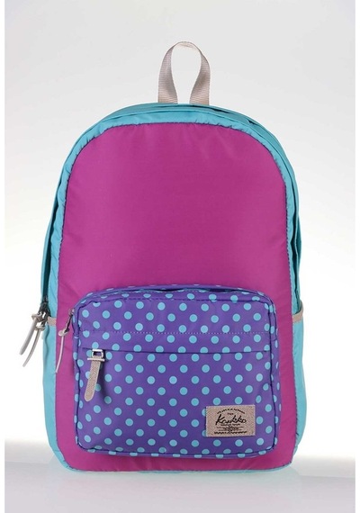 Renkli Kadın Kaukko Kız 3 Colors Dots Sırt Çantası K1366-Renkli