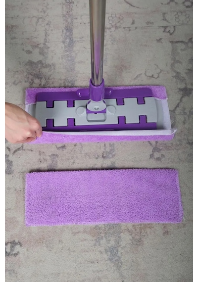 Thentech Bez Takıp Kullanılabilen Mandallı Mop Temizlik Seti Mikrofiber Bez Tak Kullan Mob Seti