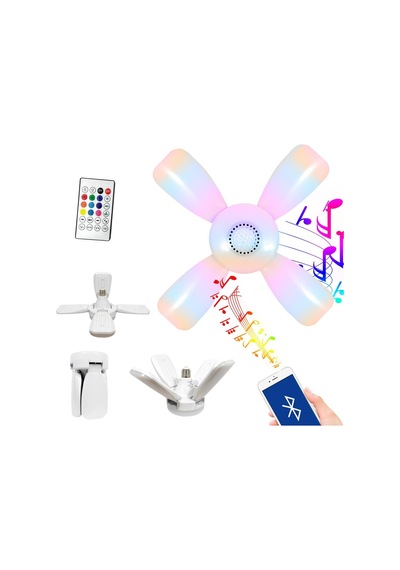 Müzik Lambası Led Rgb Animasyonlu 220V E27 Bluetooth Kumandalı Or (547606071)